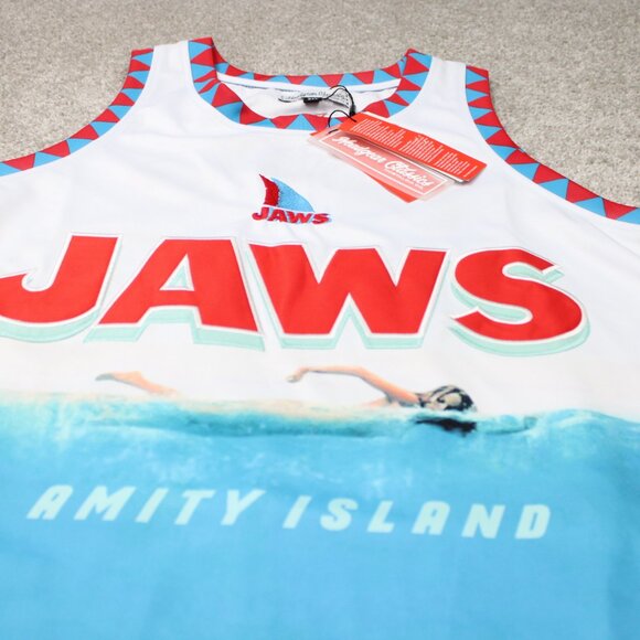 Jaws Basketball Jersey NWT Mens 2XL XXL Headgear Classics 1975 Shark Movie HGC - Picture 4 of 16